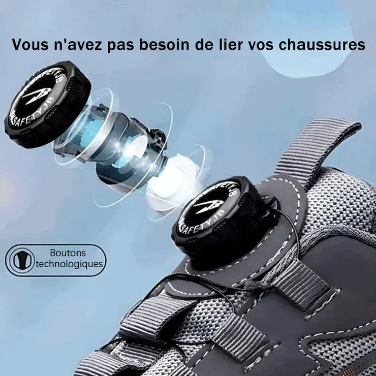 OK-SAFETY™ Calçados de segurança de trabalho resistentes a choques e impactos para homens 